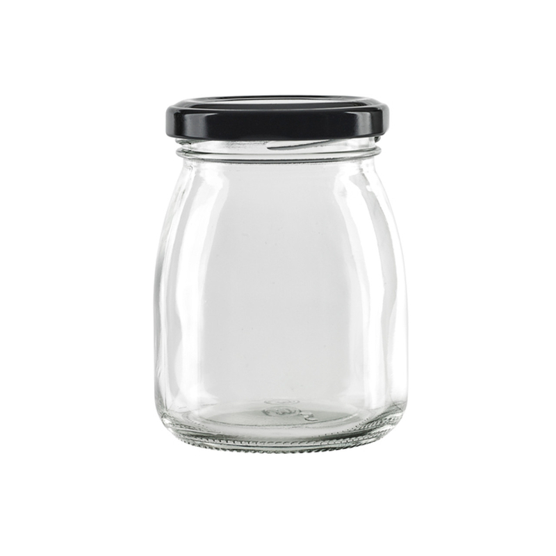 Picture of Packnwood 294VYOG201 2.36 Dia. x 2.71 x 3.58 in. 6.7 oz Smooth Pudding Jar with Twist Cap - Black Reusable Cap - 84 Piece