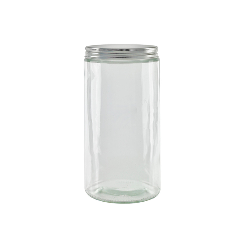 Picture of Packnwood 294VBOC1000 3.42 Dia. x 3.66 x 7.36 in. 33.8 oz Round Reusable Glass Jar with Aluminium Cap - 30 Piece
