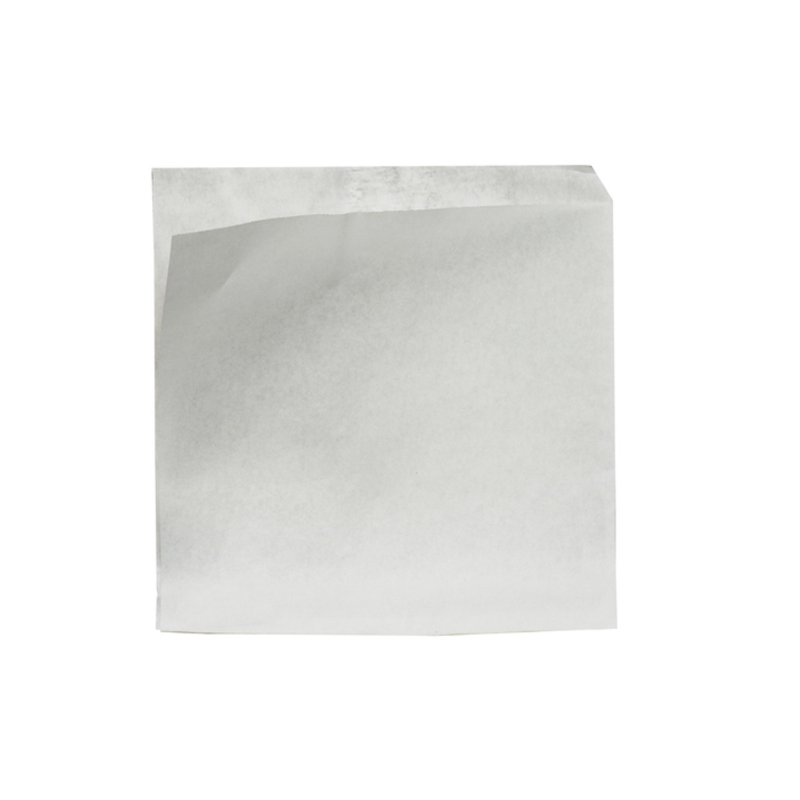 210PAPOW17G 6.5 x 6.5 in. Opens 2 Sides Greaseproof Kraft Bag, White - 1000 Piece