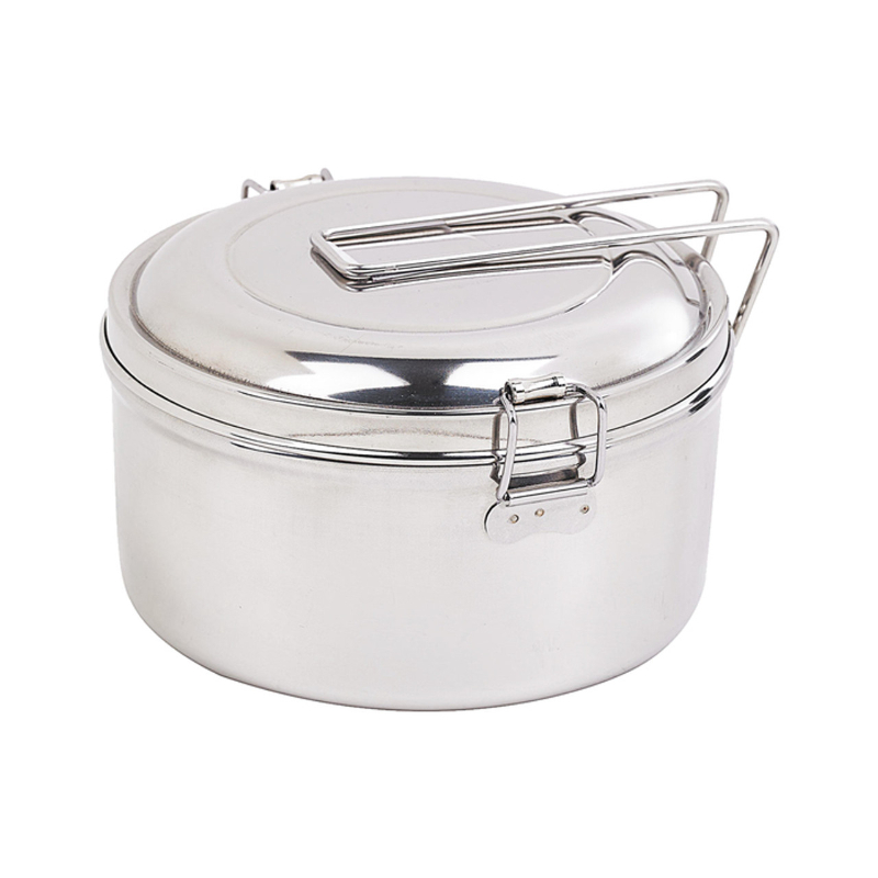 Picture of Packnwood 294IBEN900 5.5 Dia. x 5.51 in. 30 oz Noxbox Reusable Round Stainless Steel Lunchbox with Stainless Steel Lid - 6 Piece
