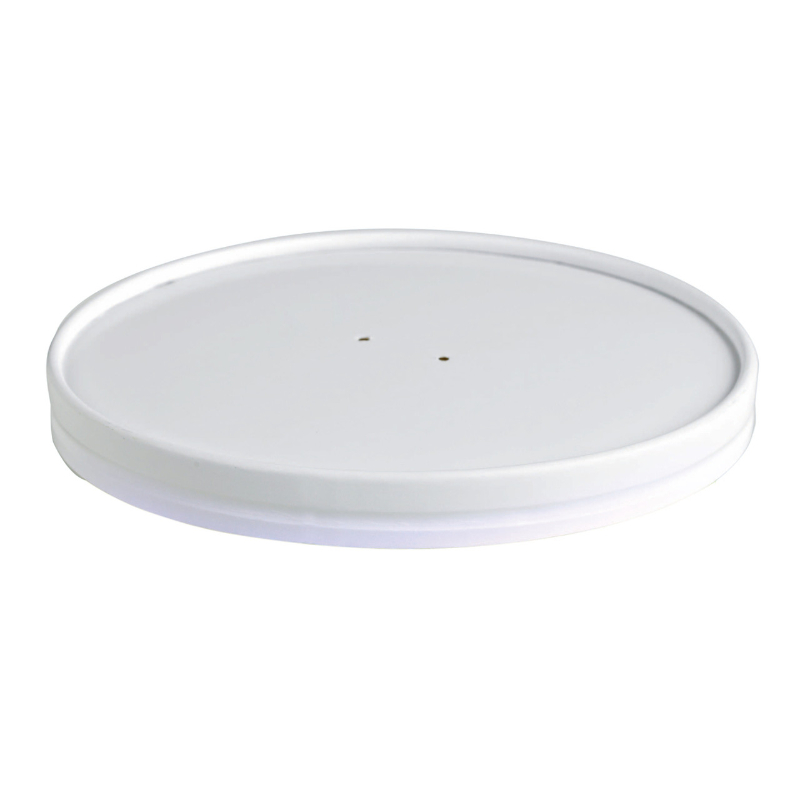 210LPAW62 2.44 in. Compostable White Paper Lid for 210POC60N, 210POB61 & 210GPU7-BR - 1000 Piece