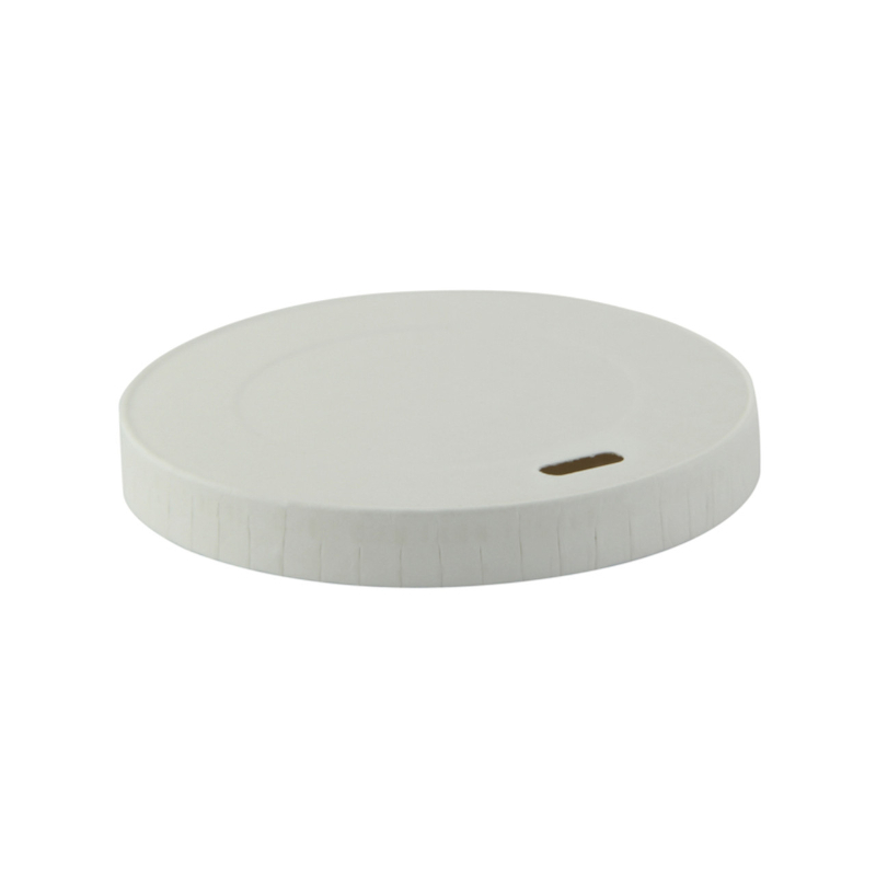 210LPAW80 3.15 in. Compostable White Paper Coffee Lid for 8 oz - 1000 Piece