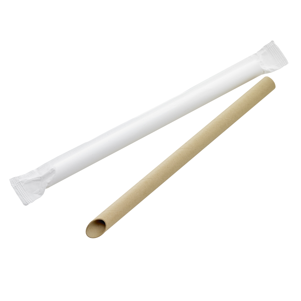 210CHS212EK 0.5 x 7.9 in. Individually Wrapped Beveled Straw for Bubble Tea, Kraft - 3000 Piece