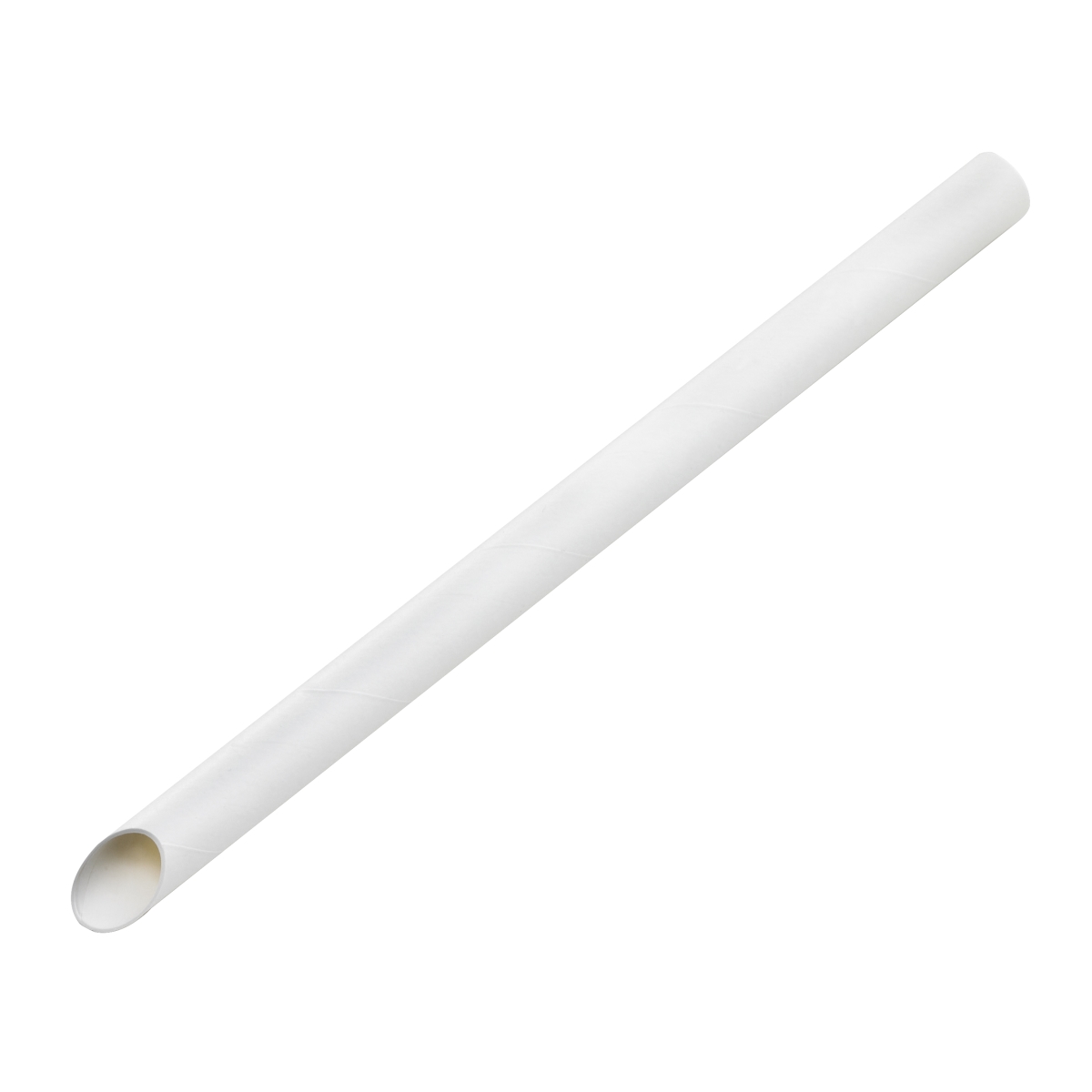 210CHS212W 0.5 x 7.9 in. Beveled Straw for Bubble Tea, White - 3000 Piece
