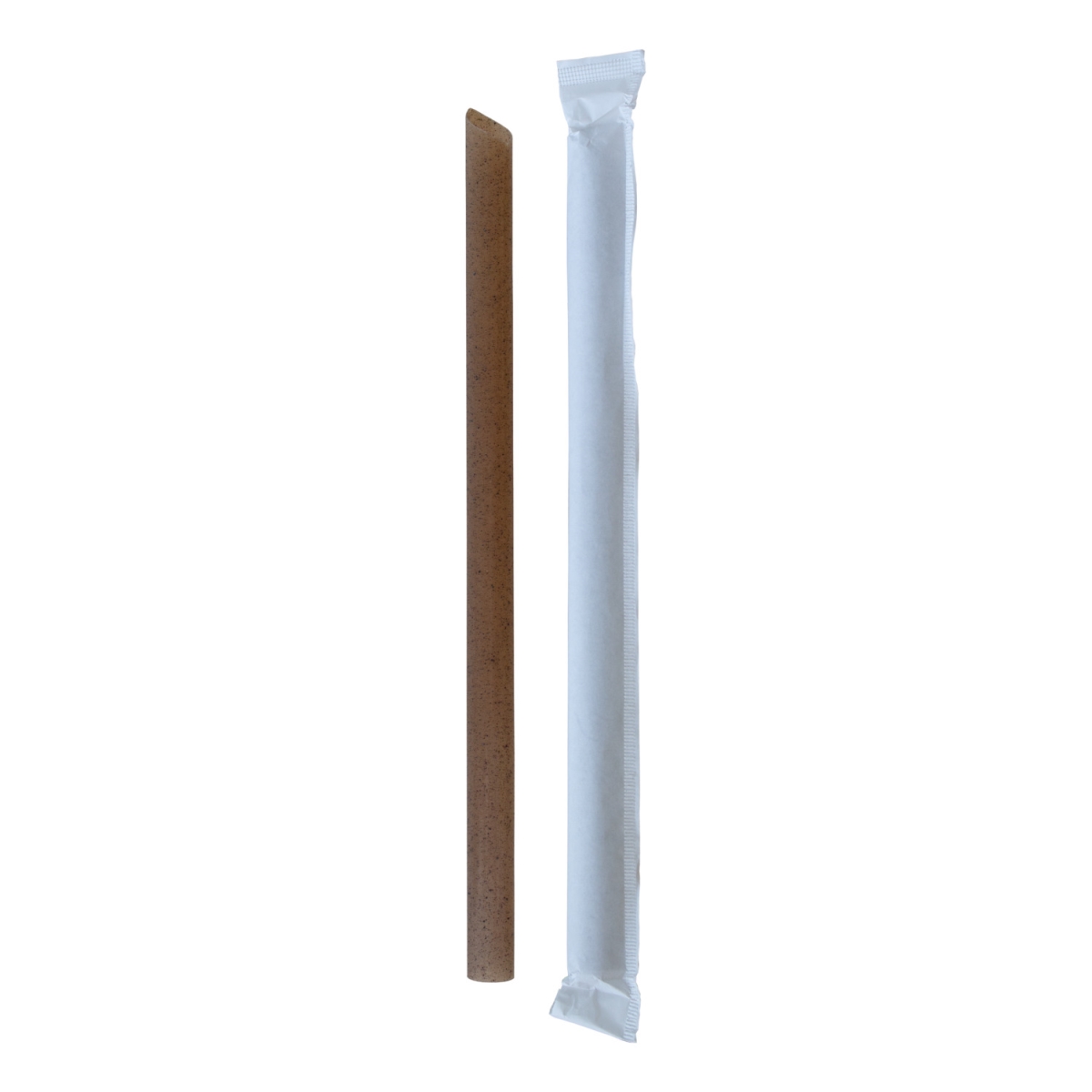 Picture of Packnwood 210CHCOS23W 0.5 x 9.1 in. Compostable Wrapped Coffee Ground Boba Straw - 1000 Piece