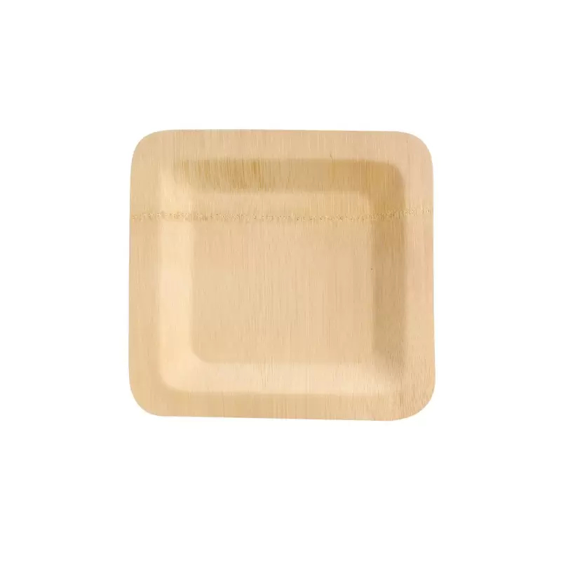 210BVNER7SQ2 7.1 x 7.1 x 0.7 in. Bamboo Veneer Square Plate - 100 Piece