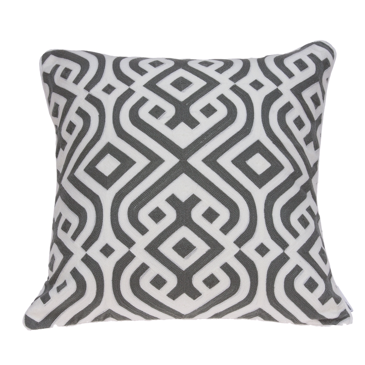 PILA11014P Vega Grey & White Square Traditional Pillow Cover with Poly Insert - 20 x 20 x 7 in.