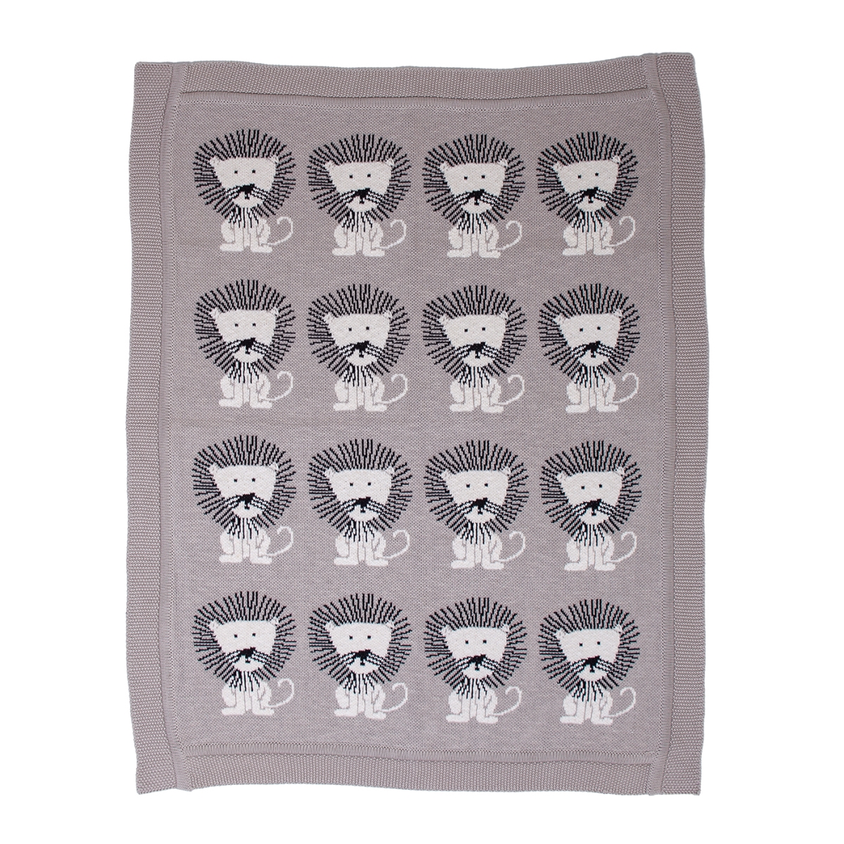 BTRK21165 32 x 40 in. Lion King Transitional Knitted Baby Blanket, Light Grey