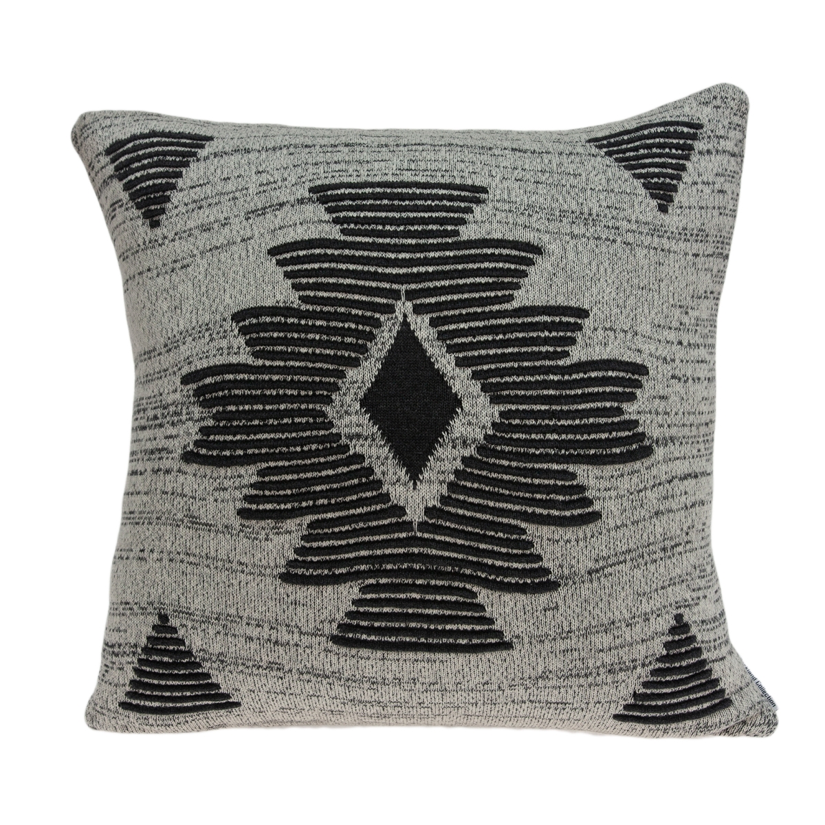 PILB11038P Shosa Grey & Black Square Southwest Pillow Cover with Poly Insert - 20 x 20 x 7 in.