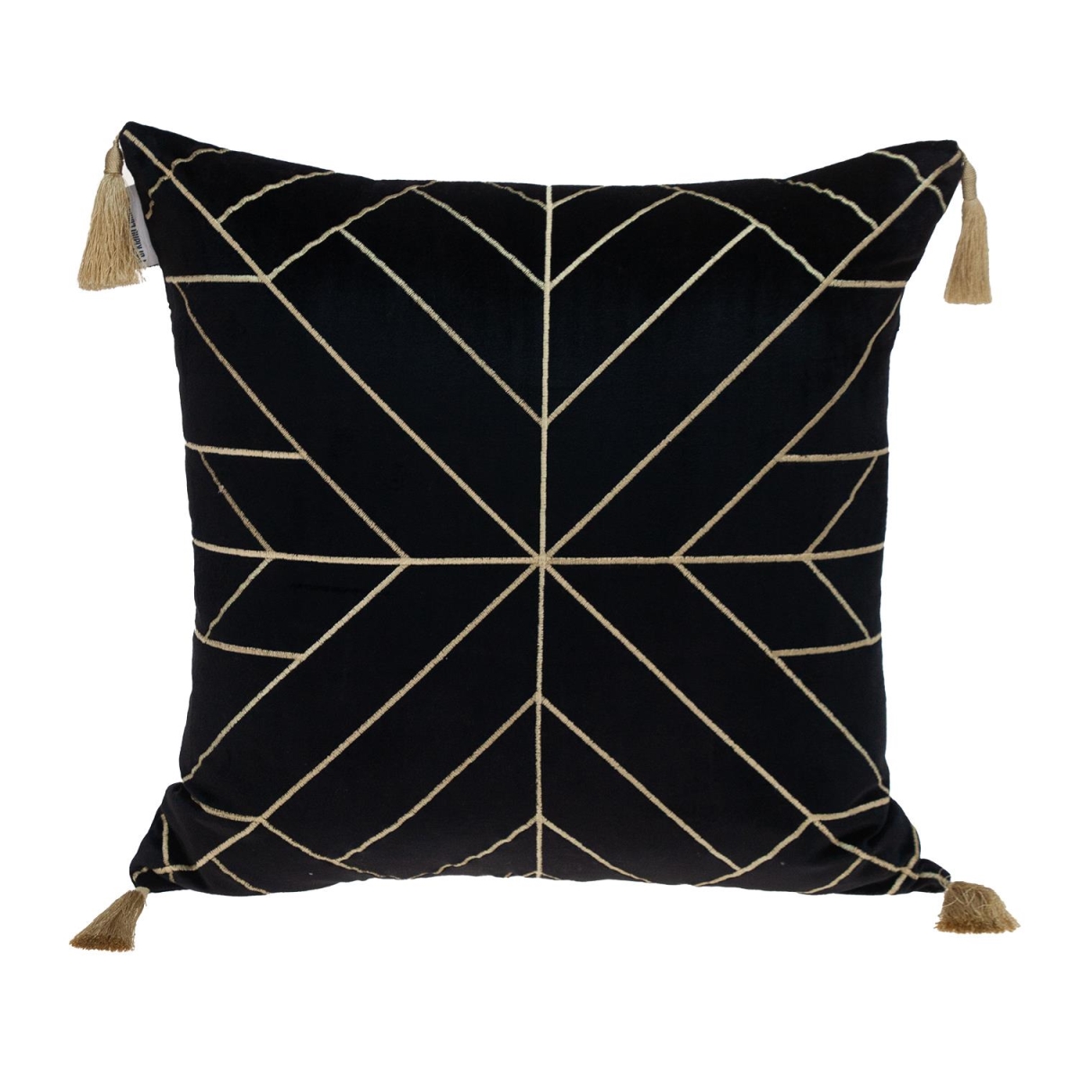 Picture of Parkland Collection PILL21260P Zella Transitional Black Throw Pillow
