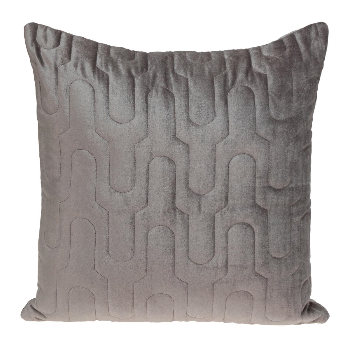 Basil Transitional Taupe Square Throw Pillow