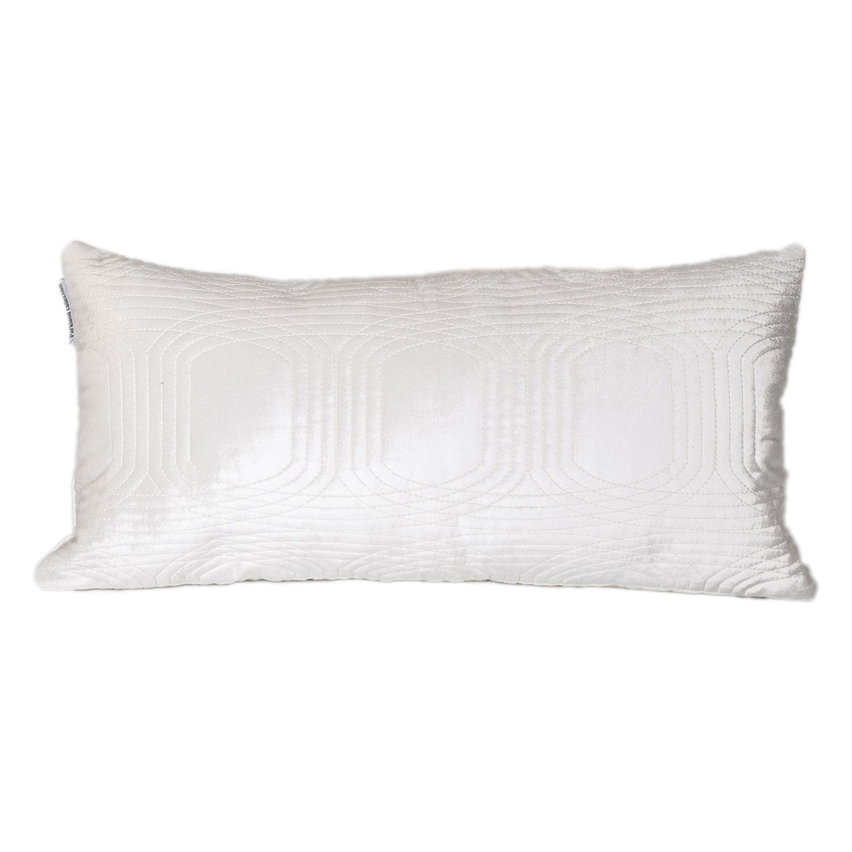 Iphis Transitional White Rectangle Throw Pillow