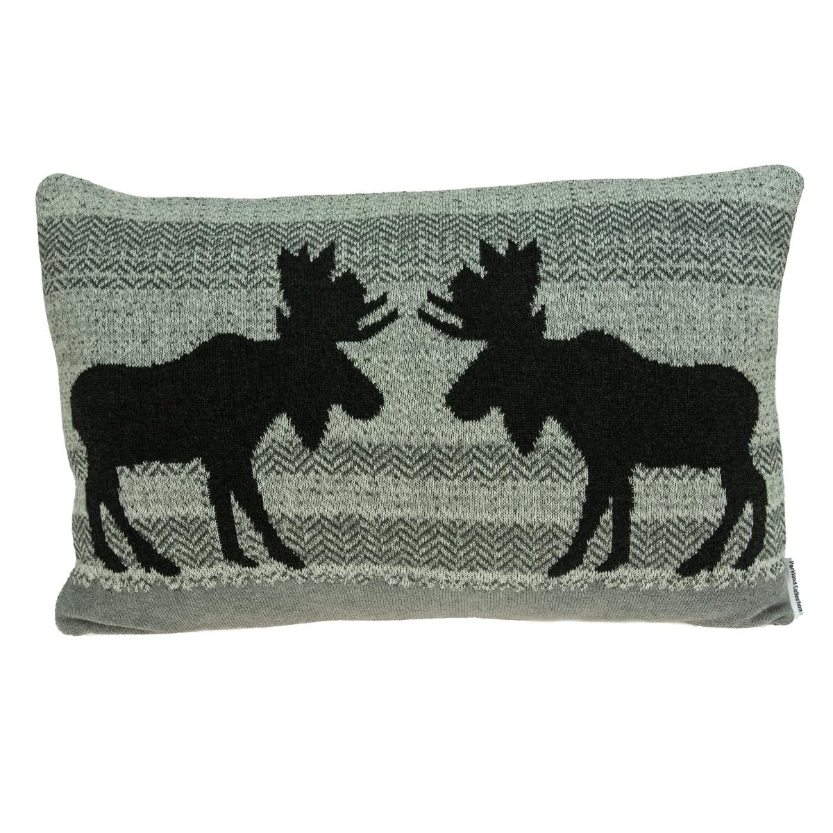 PILB11045P Buck Grey & Black Rectangle Lodge Pillow Cover with Poly Insert - 16 x 24 x 5 in.