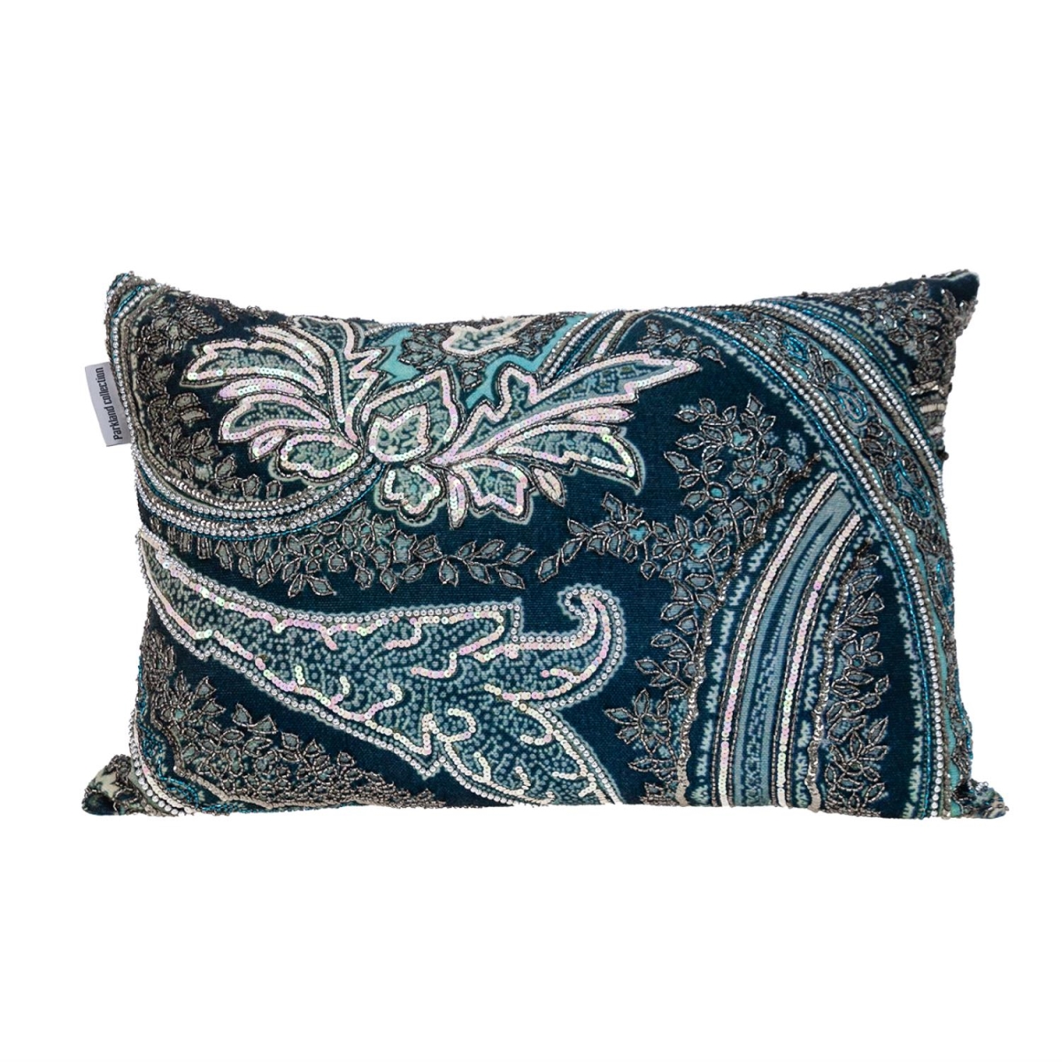 Lilia Transitional Dark Green Rectangle Throw Pillow - 14 x 20 x 4 in