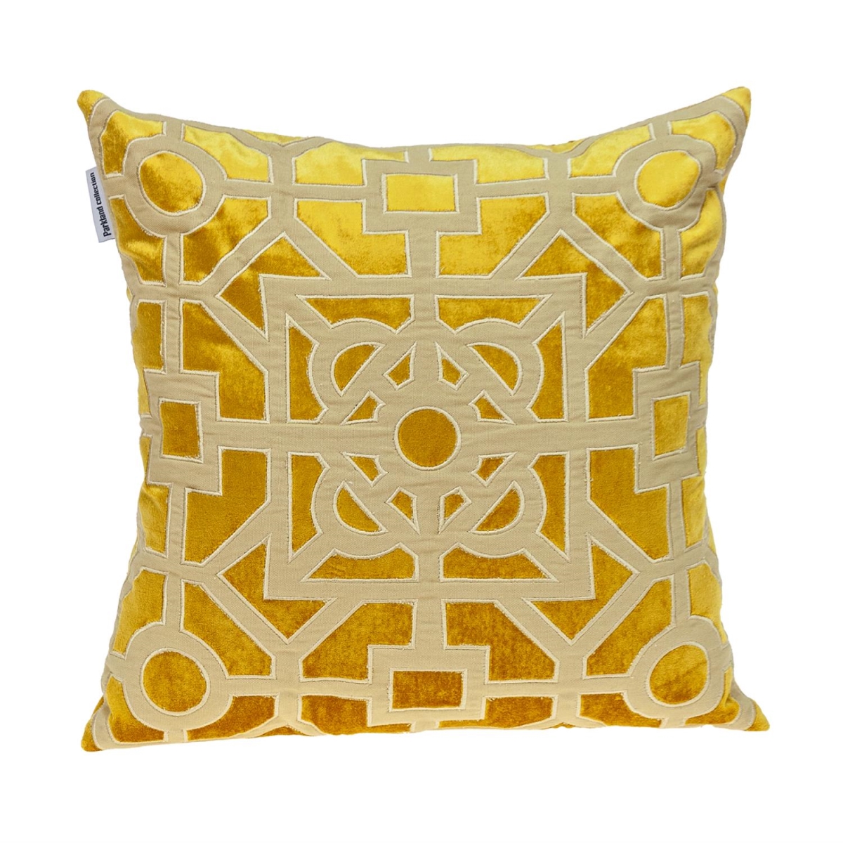 Hazel Transitional Mustard Yellow Square Throw Pillow