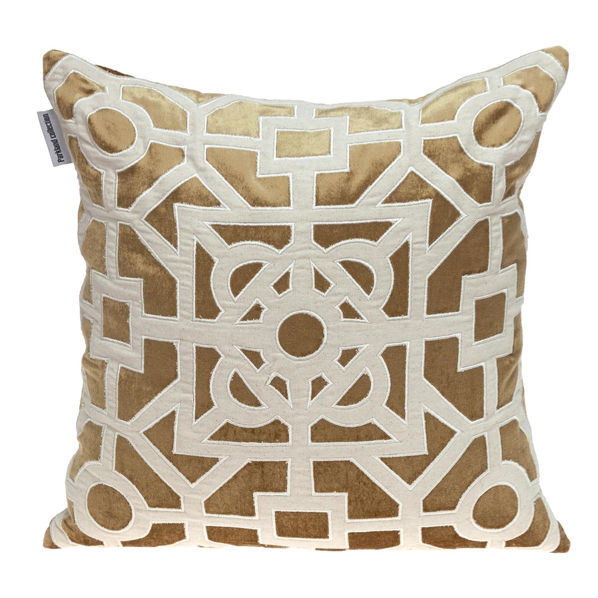 Hazel Transitional Beige Square Throw Pillow