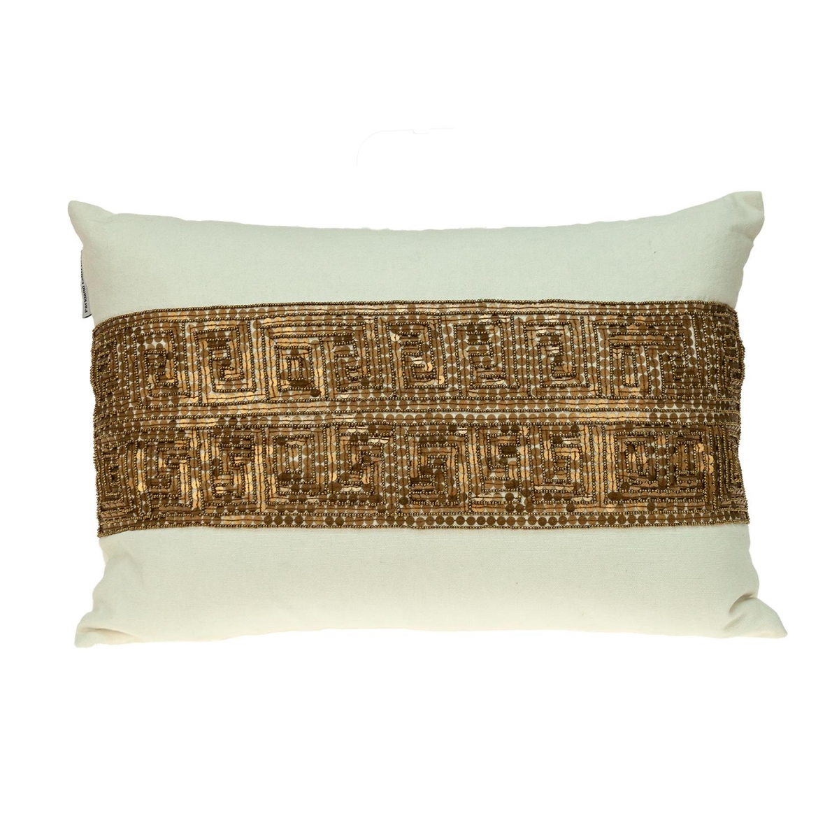 Misty Transitional White Rectangle Throw Pillow