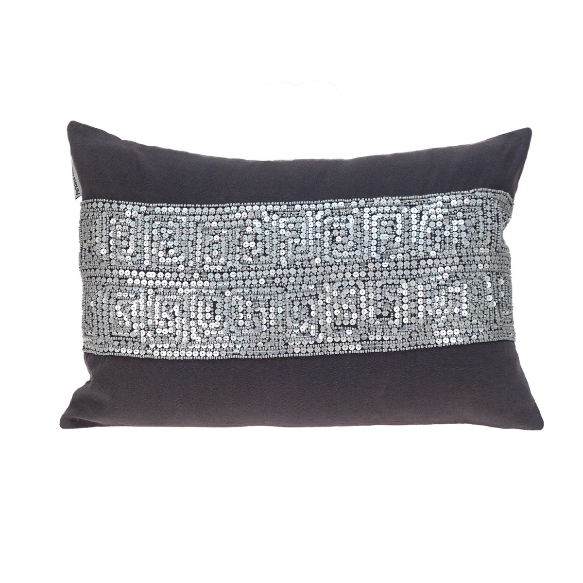 PILM21437 Misty Transitional Gray Rectangle Throw Pillow