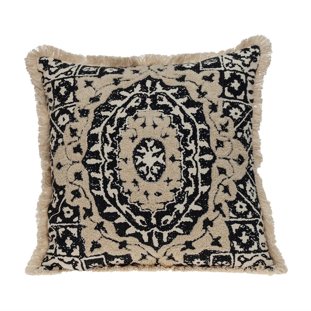 PILM21440 Abu Transitional Black Square Throw Pillow