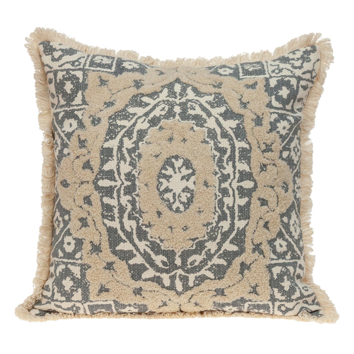 PILM21443 Abu Transitional Beige Square Throw Pillow