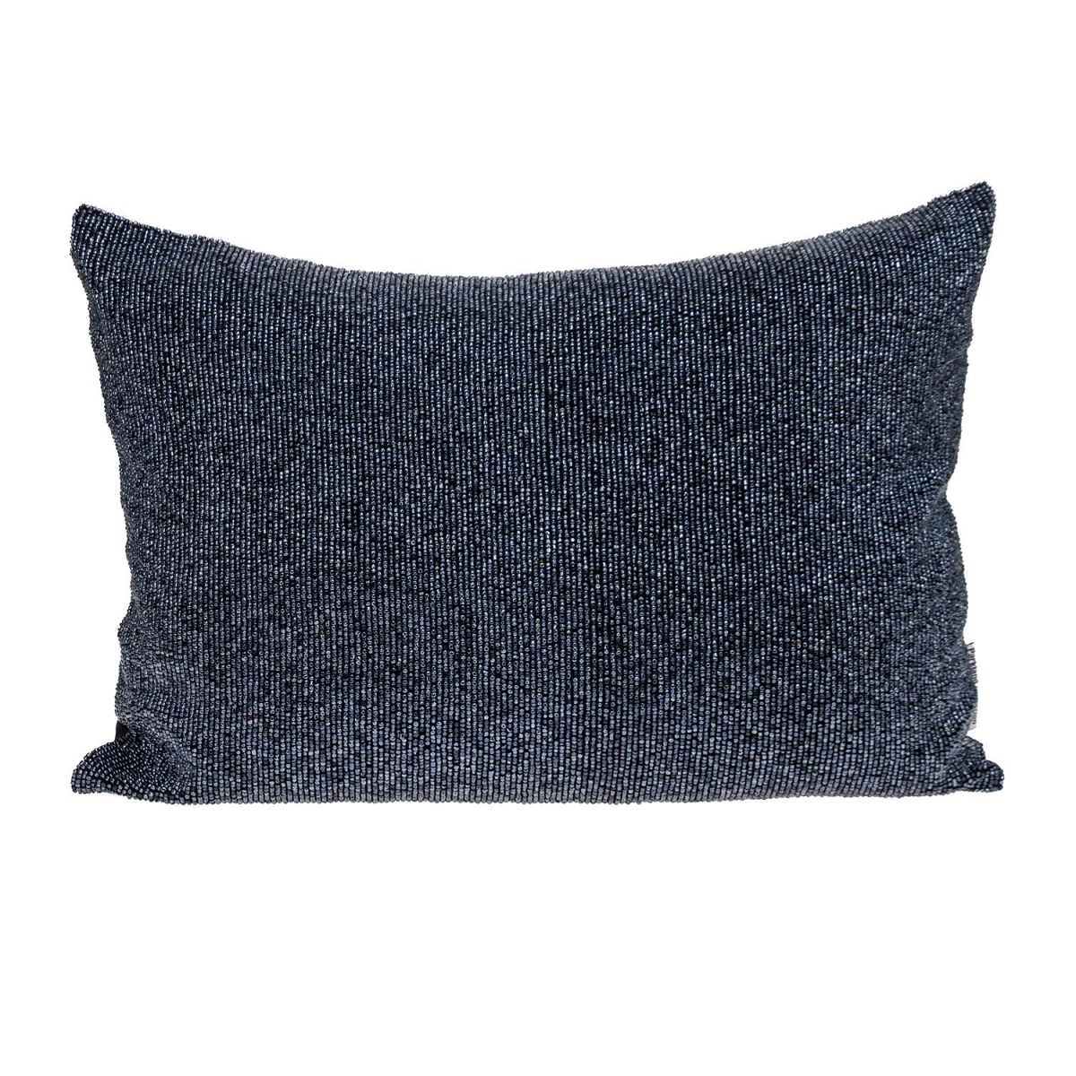 PILM21453 Aster Transitional Metalic Blue Rectangle Throw Pillow