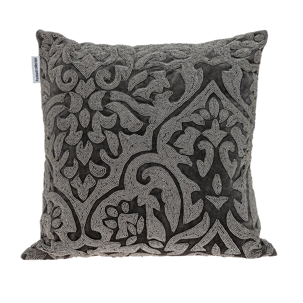 Carmela Transitional Gray Square Throw Pillow