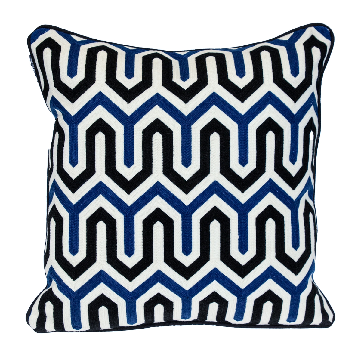 PILA21520P  Geometric Blue And White Square 20' x 20' Pillow