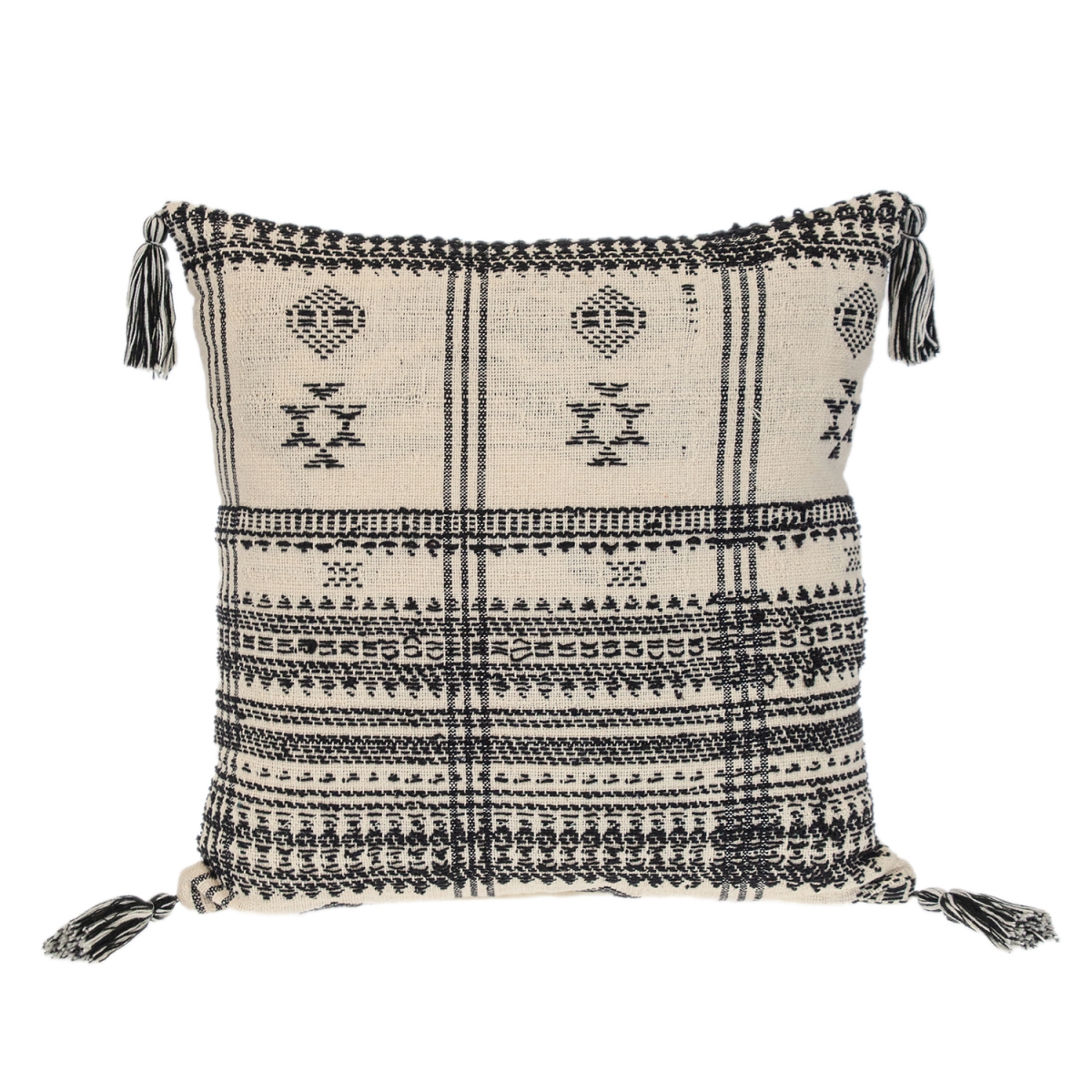 PILG21598P  Transitional Tribal Beige Square 18' x 18' Pillow