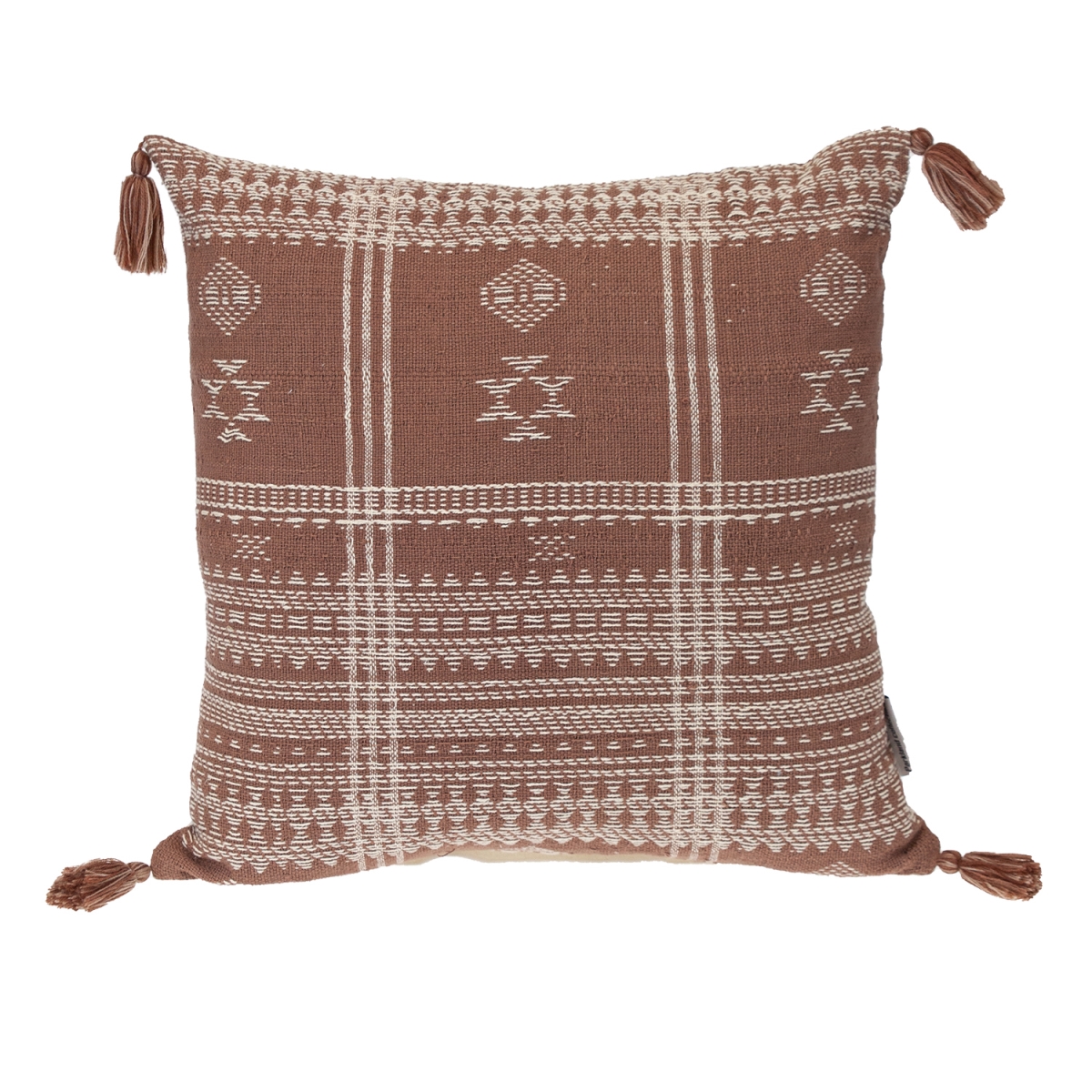 PILG21585P  Transitional Tribal Brown Square 18' x 18' Pillow