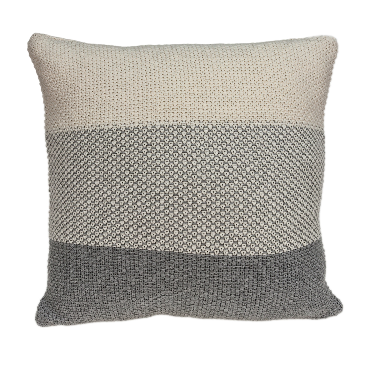 Evo Tan & Grey Square Transitional Pillow Cover with Poly Insert - 20 x 20 x 7 in.