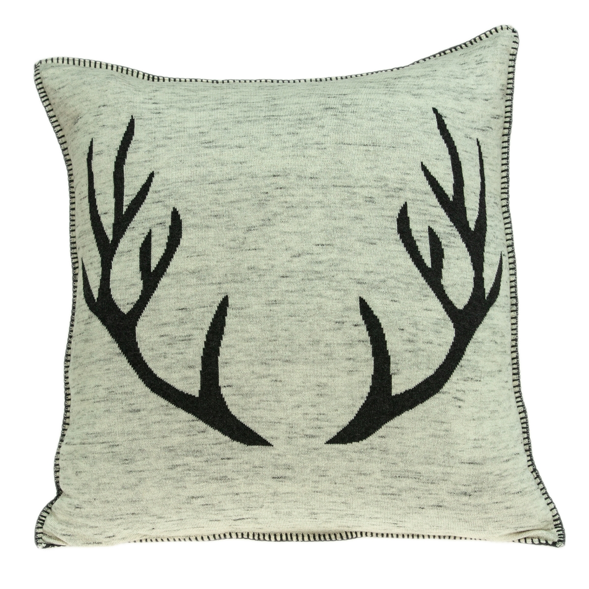 Meska Tan & Black Square Lodge Pillow Cover with Poly Insert - 20 x 20 x 7 in.
