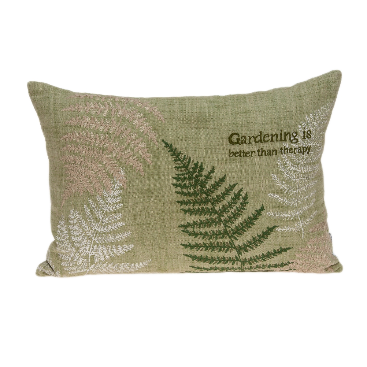 PILD11098P Eureka Green, Beige & Tan Rectangle Tropical Pillow Cover with Poly Insert - 14 x 20 x 6 in.
