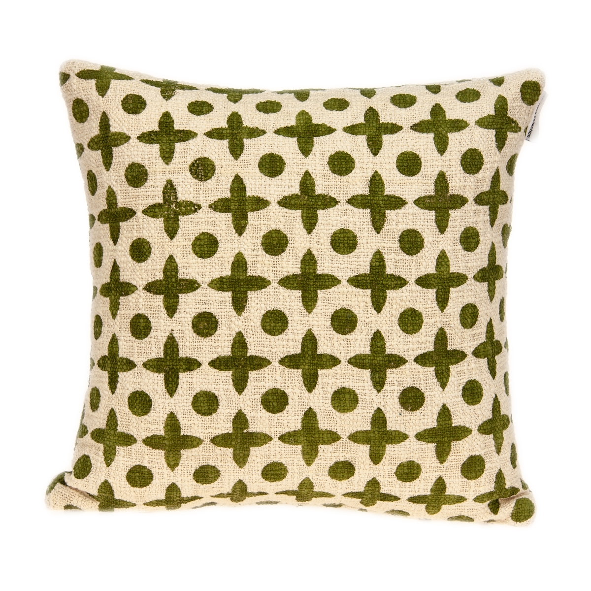 PILE11165P Sitara Beige & Green Square Transitional Pillow Cover with Poly Insert - 18 x 18 x 7 in.