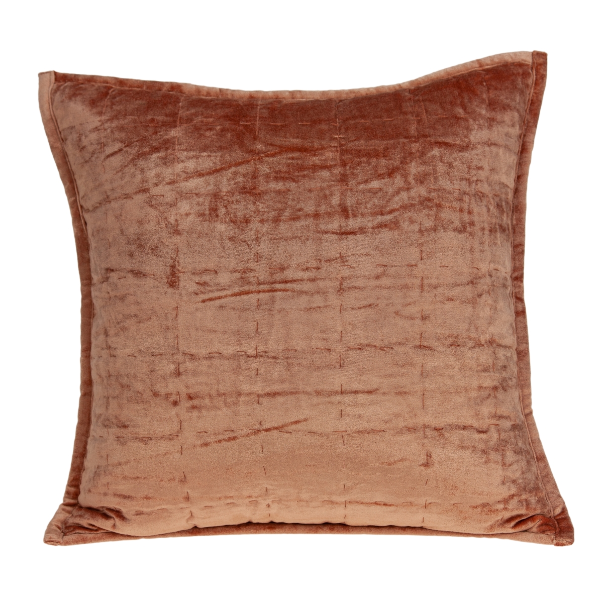 Delphi Orange Square Transitional Pillow Cover with Poly Insert - 20 x 20 x 7 in.