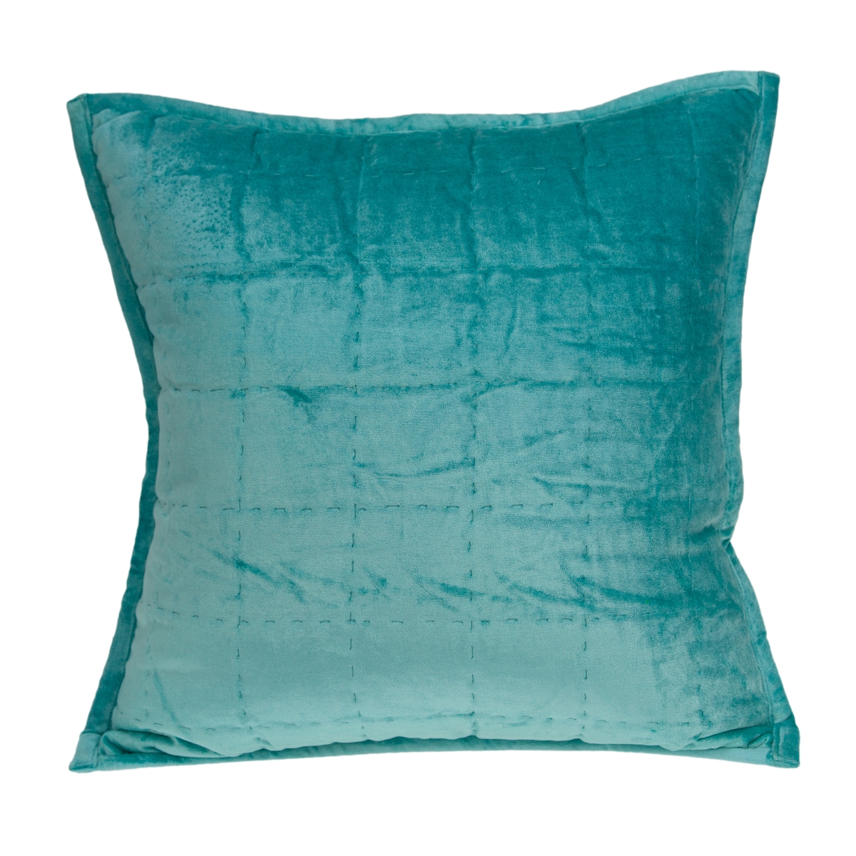 Gorty Aqua Square Transitional Pillow Cover with Poly Insert - 20 x 20 x 7 in.