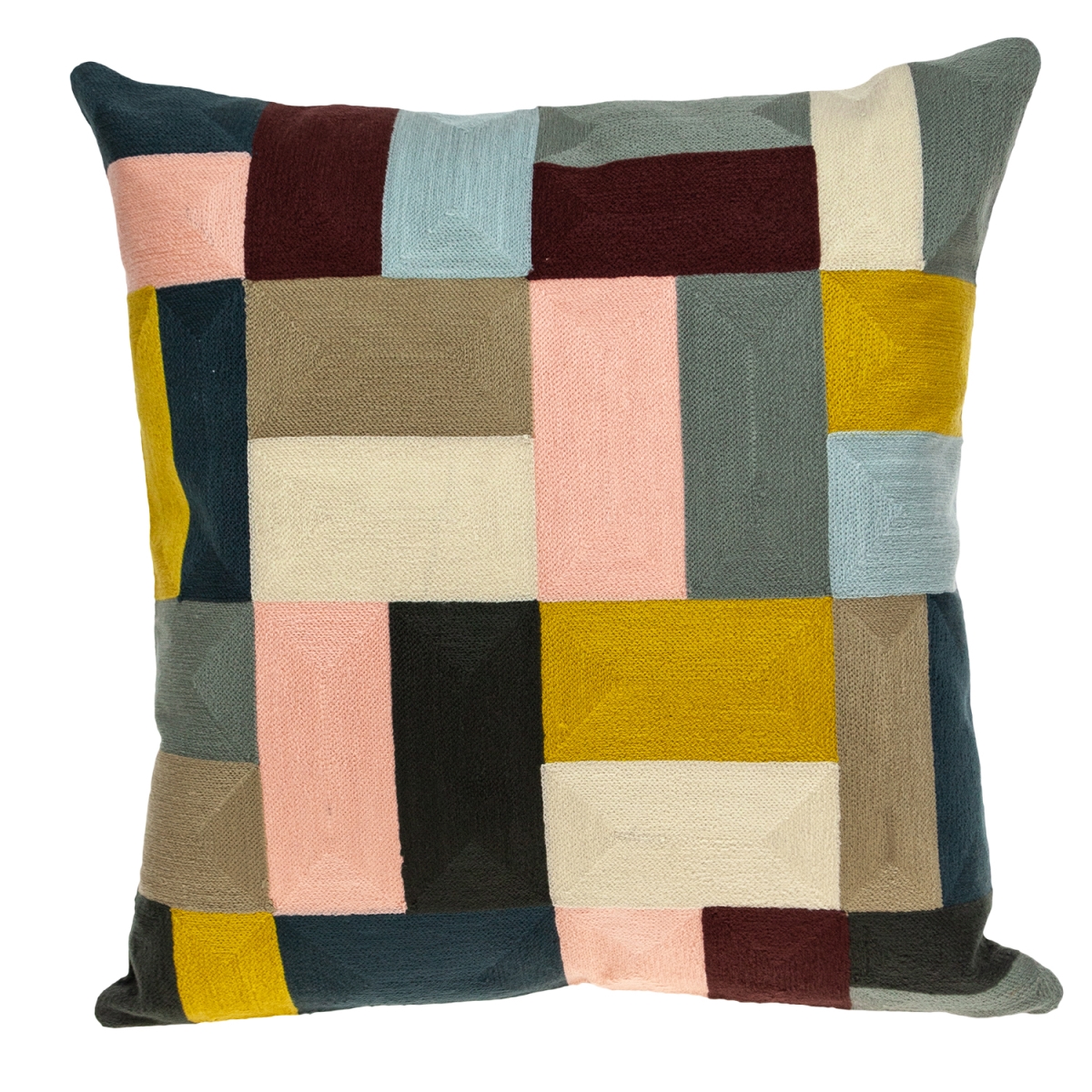 Bollix Contemporary Multi-color-color Pillow Cover with Poly Insert