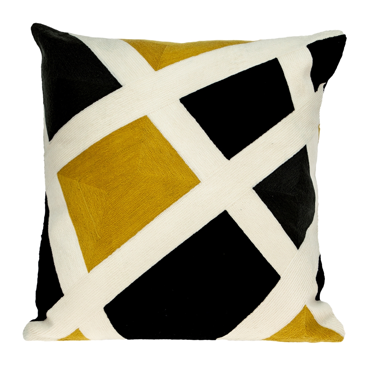 Helix Contemporary White Pillow Cover with Poly Insert
