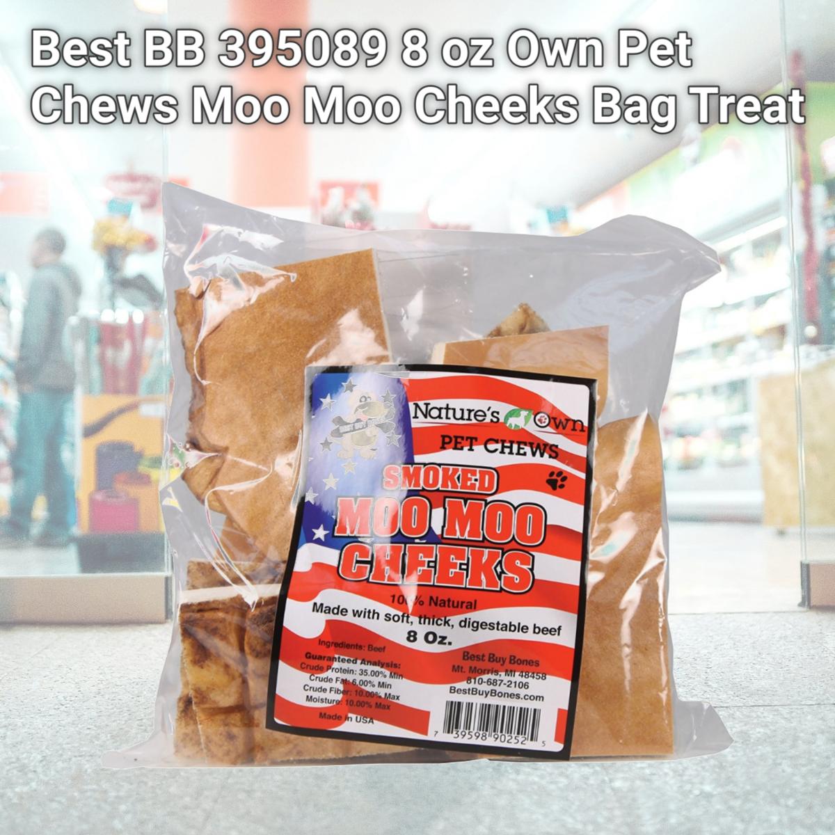 Picture of Best BB 395089 8 oz Own Pet Chews Moo Moo Cheeks Bag Treat
