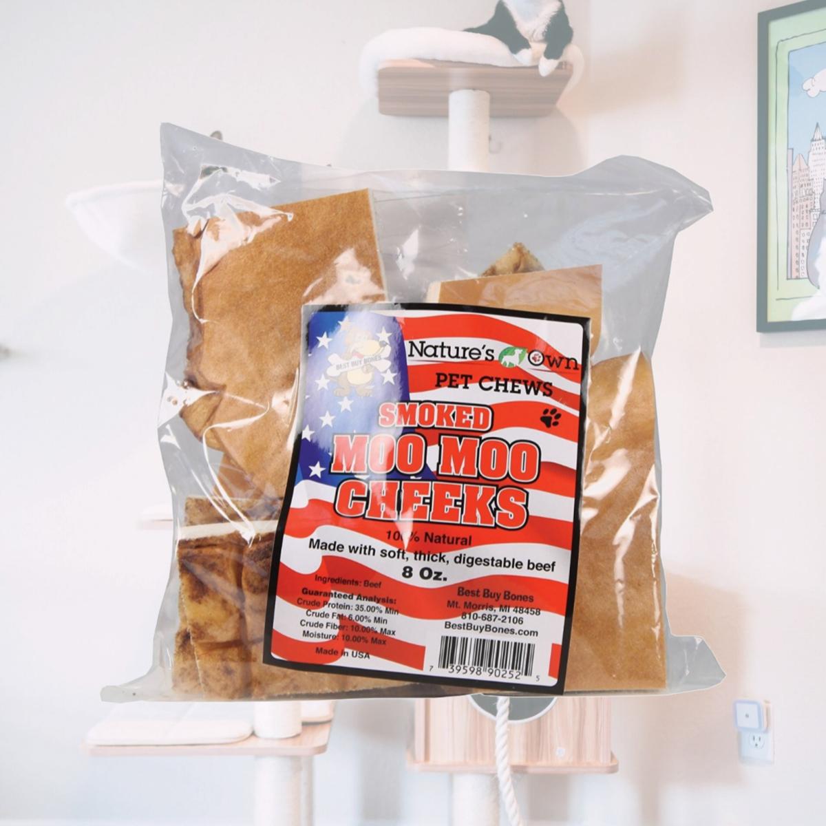 Picture of Best BB 395089 8 oz Own Pet Chews Moo Moo Cheeks Bag Treat