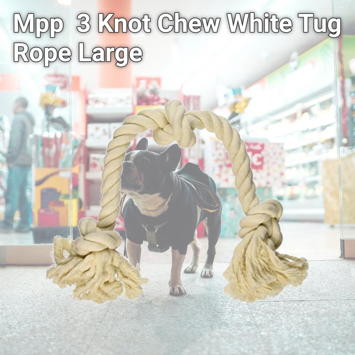 Picture of Mpp 467392 3 Knot Chew White Tug Rope, Large
