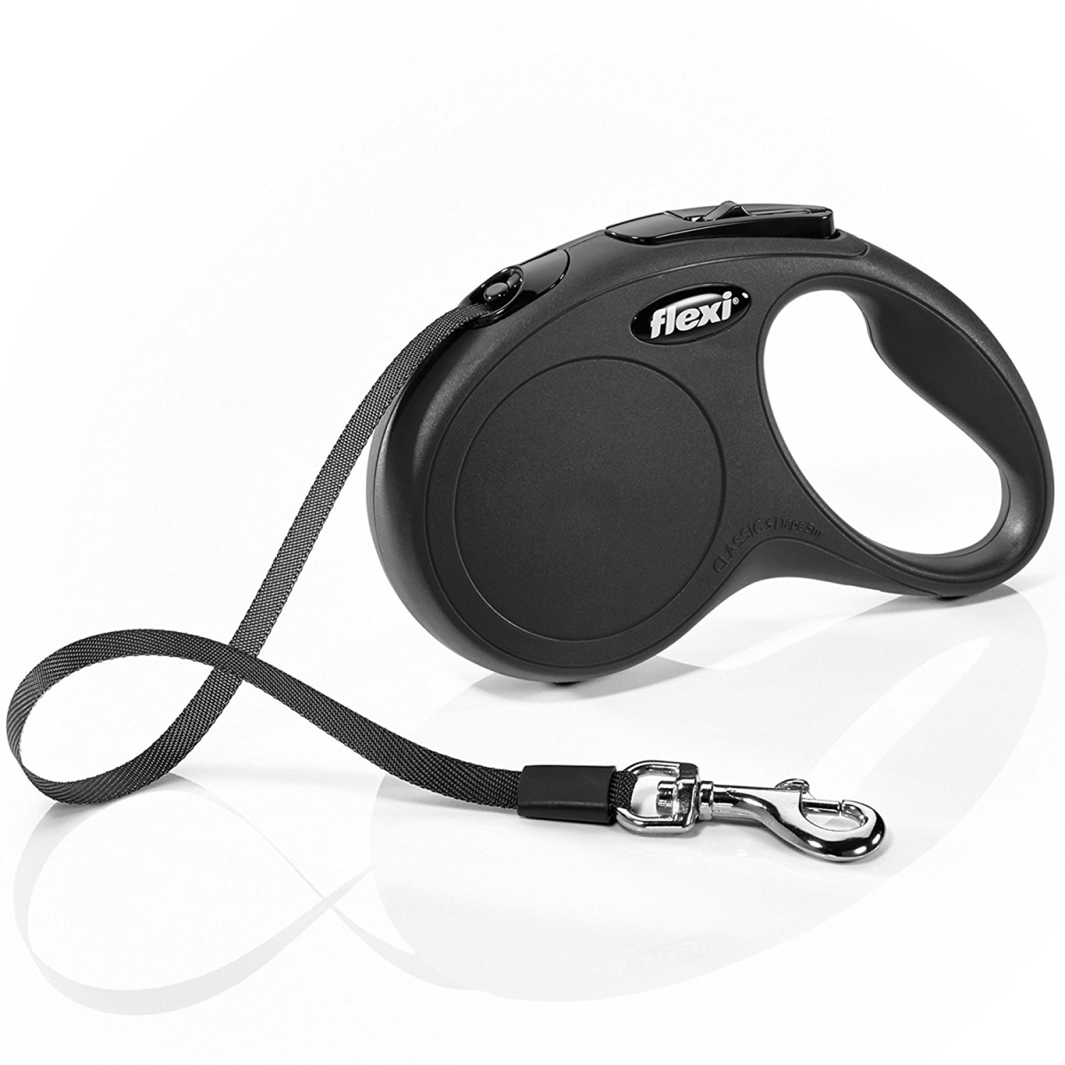 Picture of FLEXIN 403228 Classic Retractable Dog Leash in Black&#44; 16 ft.