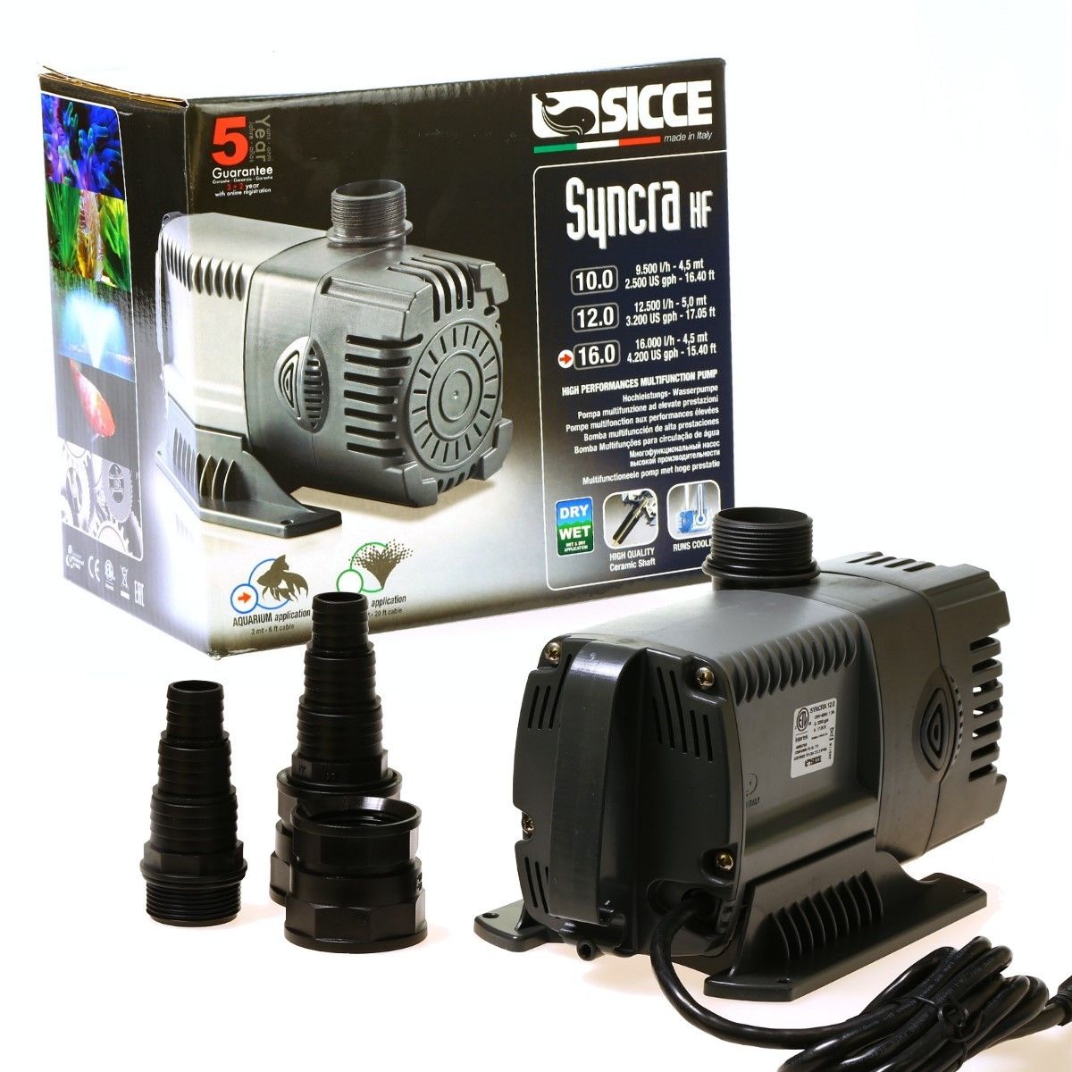 Picture of Sicce USA 010502 Syncra HF 16.0 High Flow Pond Powerhead Fountain Waterfall Pump