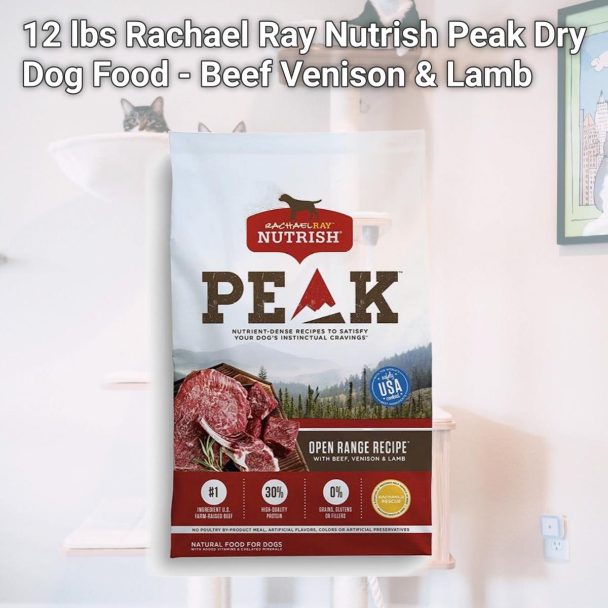 Picture of Ainsworth Pet Nutrition 790024 12 lbs Rachael Ray Nutrish Peak Dry Dog Food - Beef&#44; Venison & Lamb