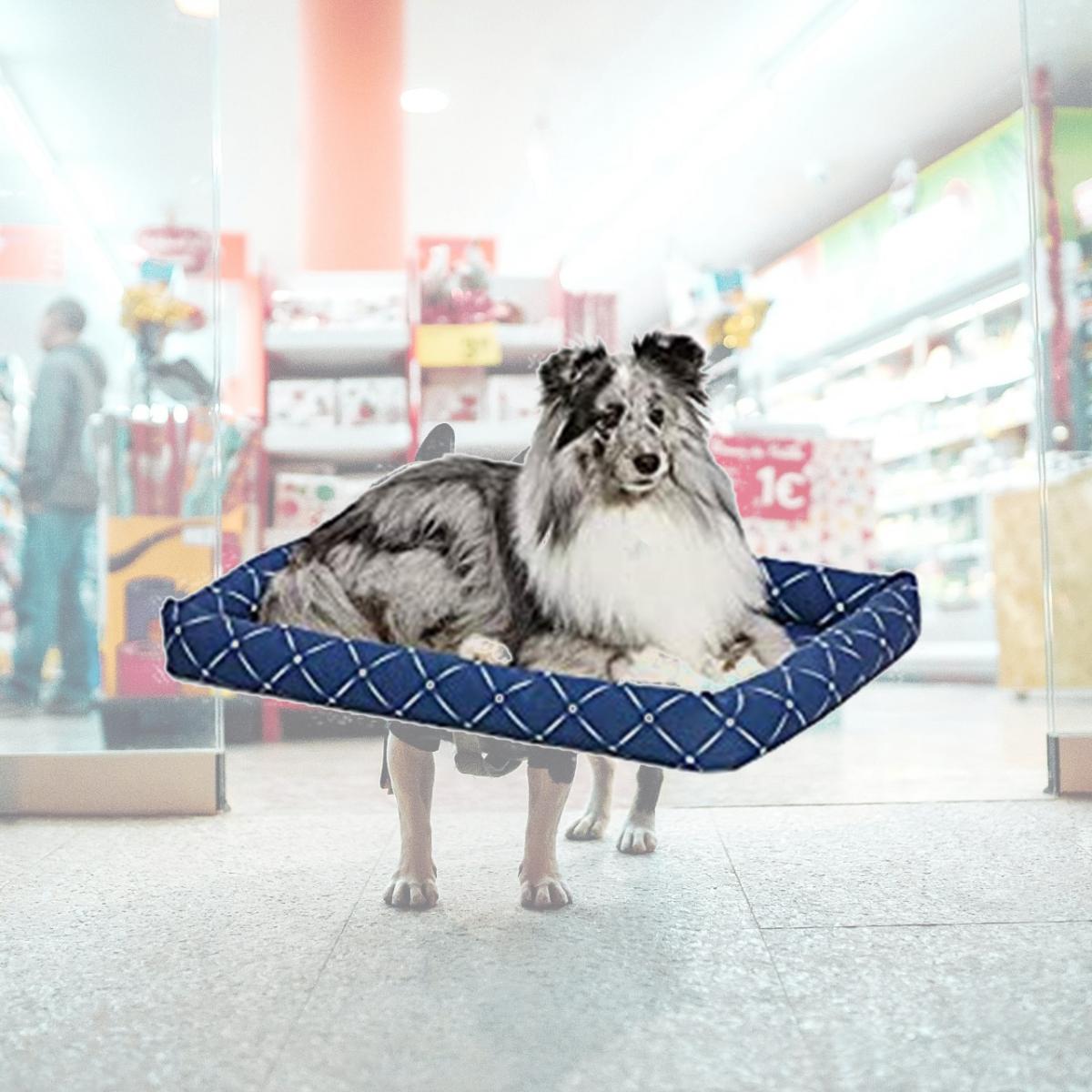 Picture of Mid-West Metal Products 277432 30 in. Quiet Time Couture Ashton Bolster Pet Bed - Blue