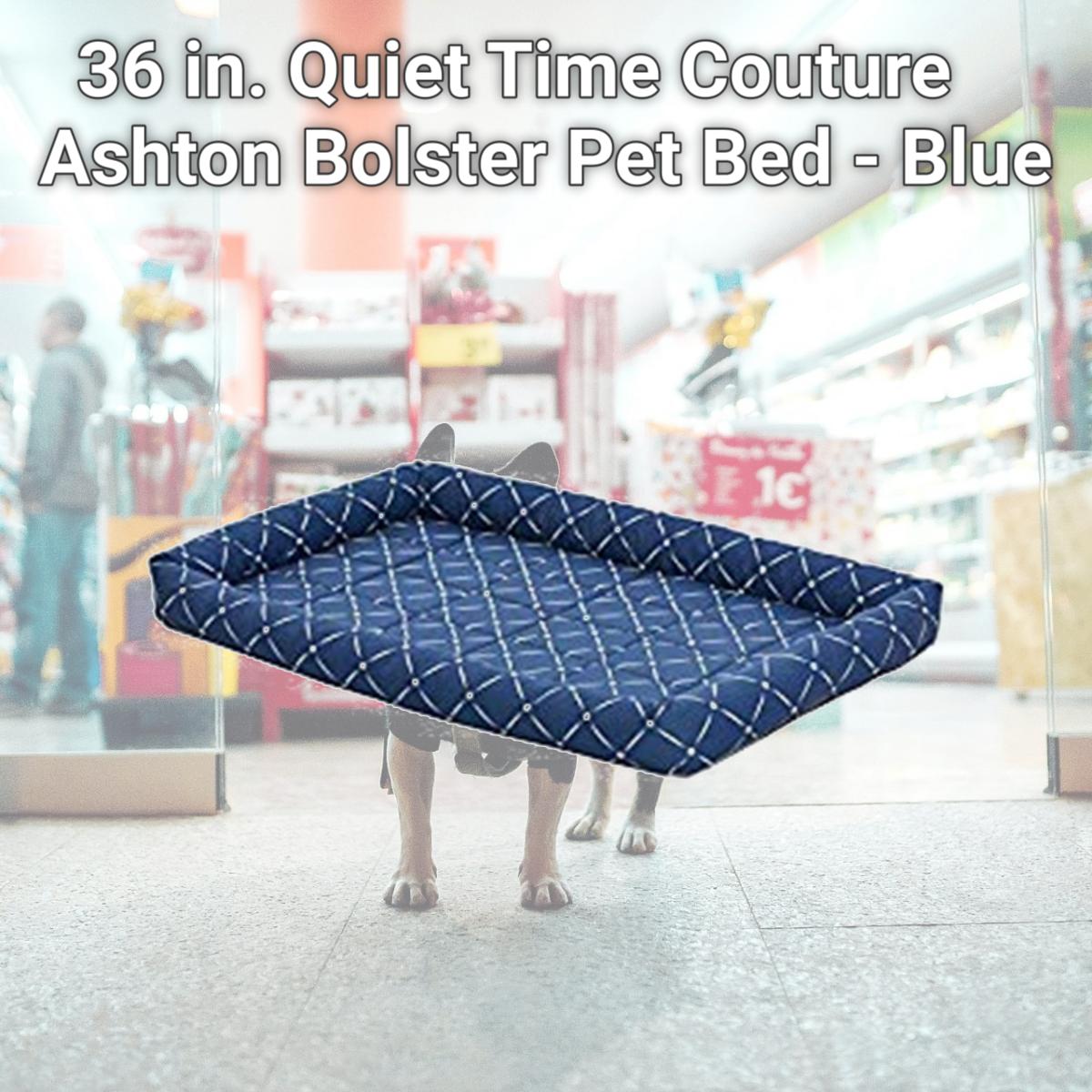 Picture of Mid-West Metal Products 277433 36 in. Quiet Time Couture Ashton Bolster Pet Bed - Blue