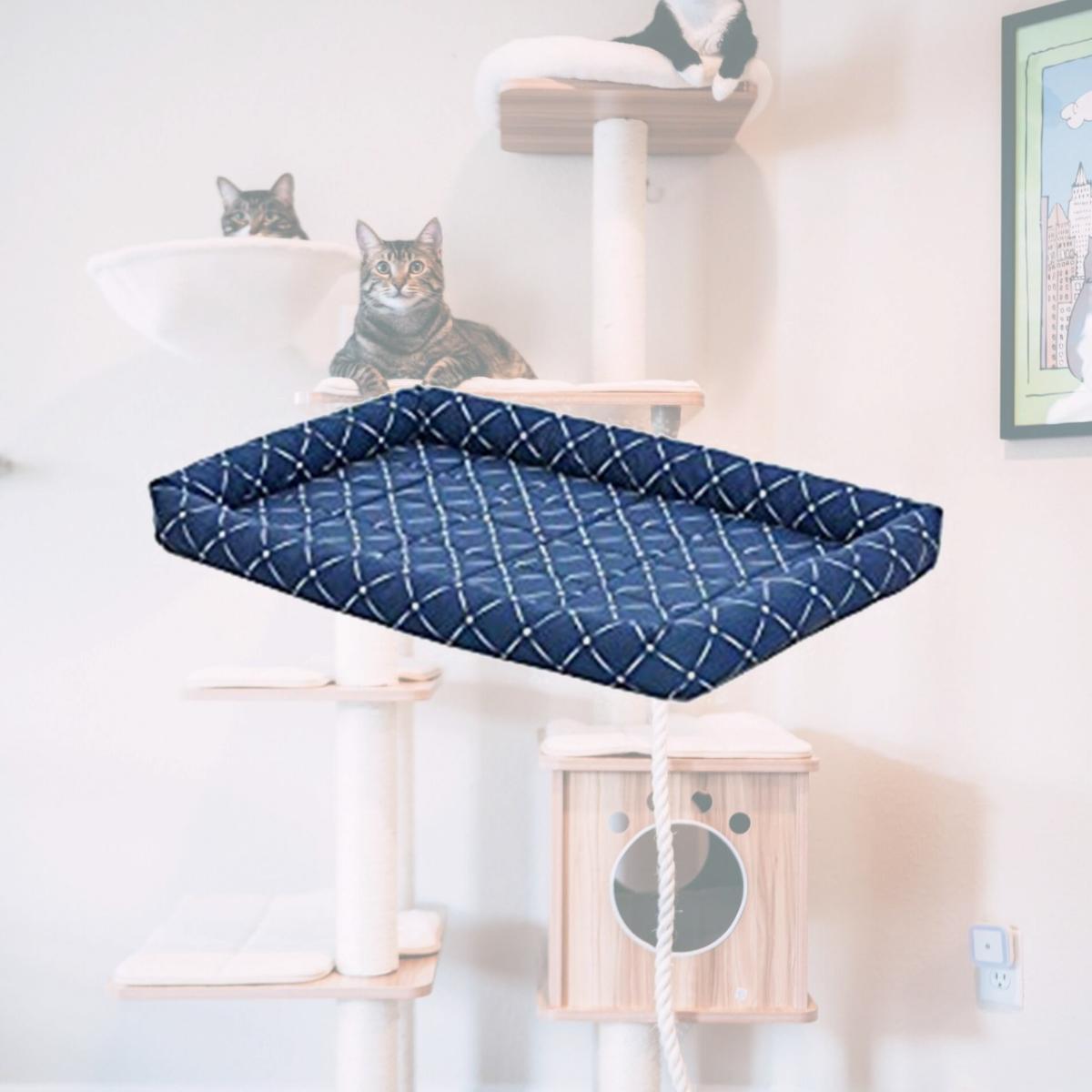 Picture of Mid-West Metal Products 277433 36 in. Quiet Time Couture Ashton Bolster Pet Bed - Blue