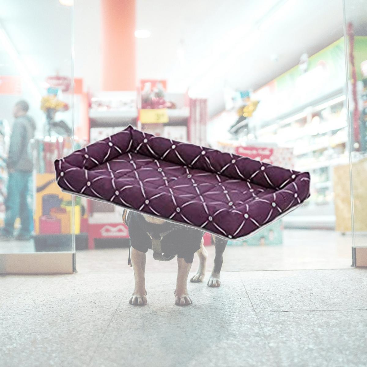 Picture of Mid-West Metal Products 277437 22 in. Quiet Time Couture Ashton Bolster Pet Bed - Plum