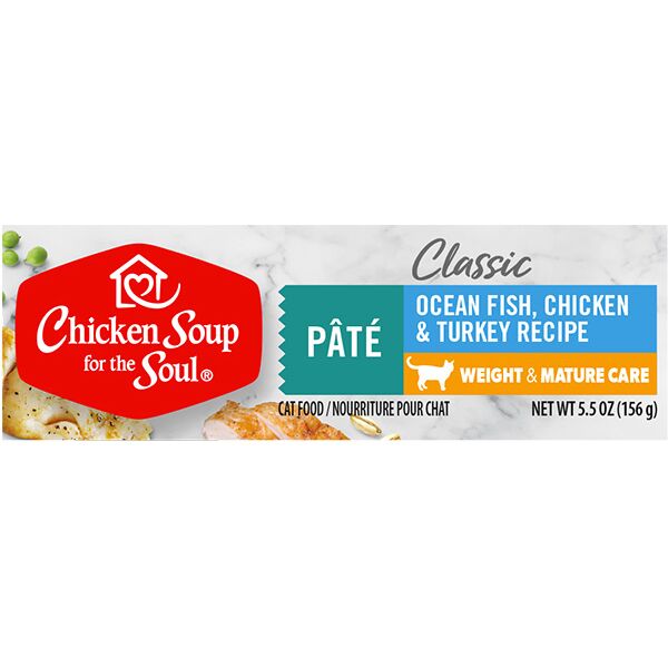 Picture of Chicken Soup 418497 5.5 oz Weight & Mature Care Ocean Fish&#44; Chicken & Turkey Pate Cat Food