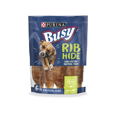 Picture of Busy Bone 381775 8.75 oz Purina Busy Beefhide Rib Shaped Dog Treats