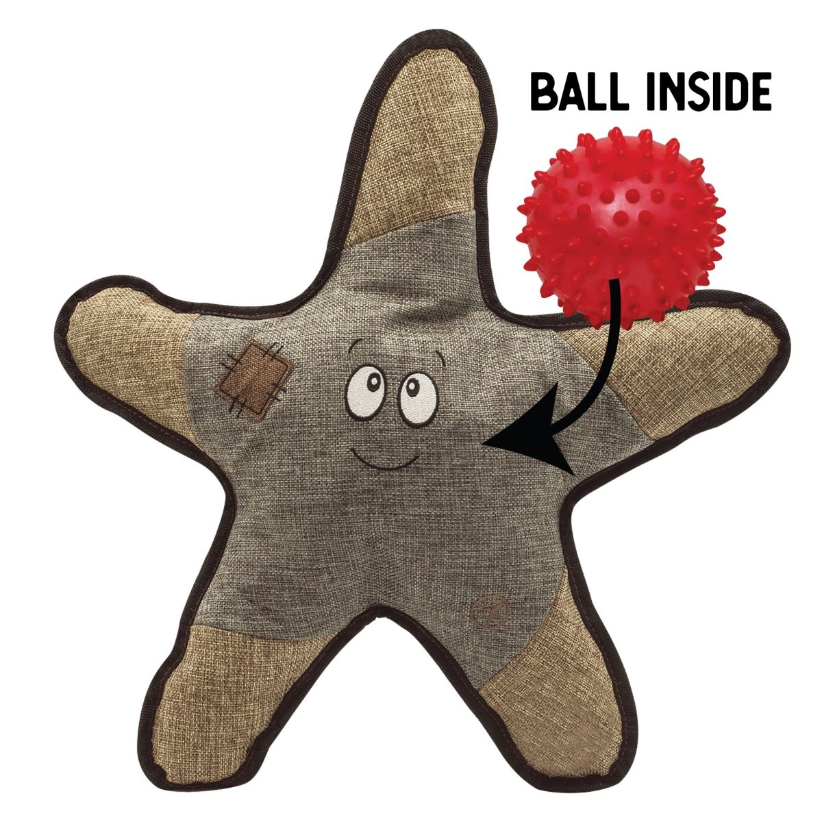 Picture of Snugarooz 712027 21 in. Sophie the Starfish with Rubber Spikey Ball Grey Dog Toys